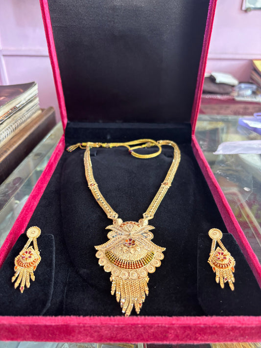 1 gm gold neclace long neclace