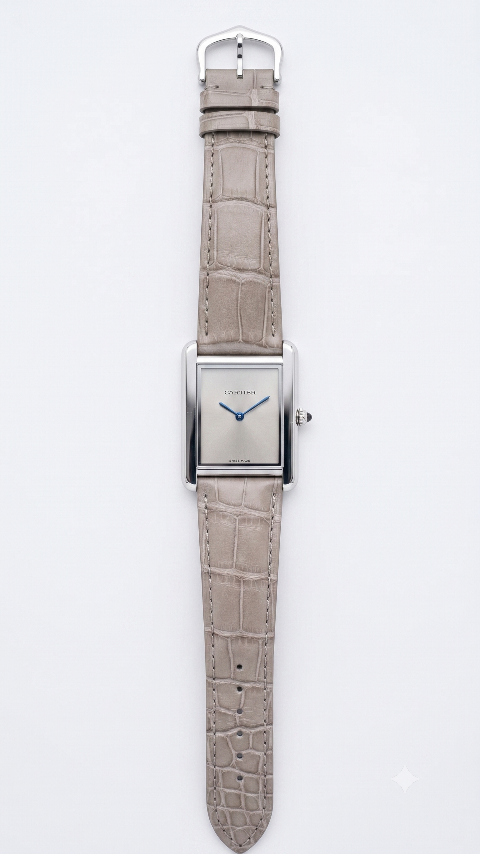 Cartier Tank Must Silver Dial Leather Strap Watch for Men & Women – Minimalist Luxury Dress Watch