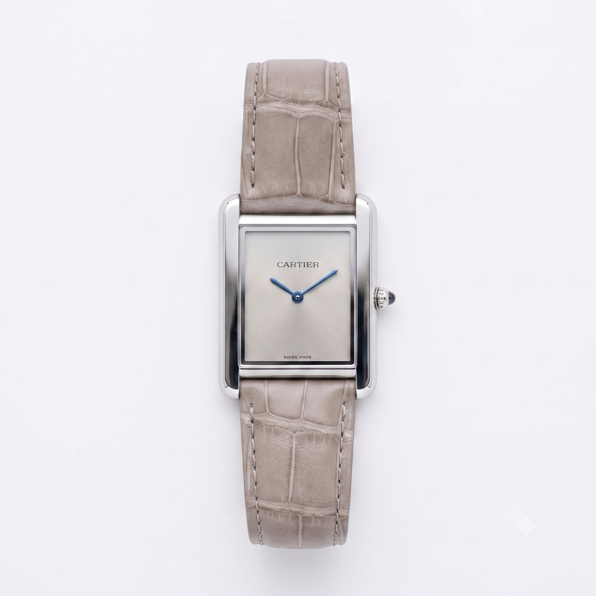 Cartier Tank Must Silver Dial Leather Strap Watch for Men & Women – Minimalist Luxury Dress Watch