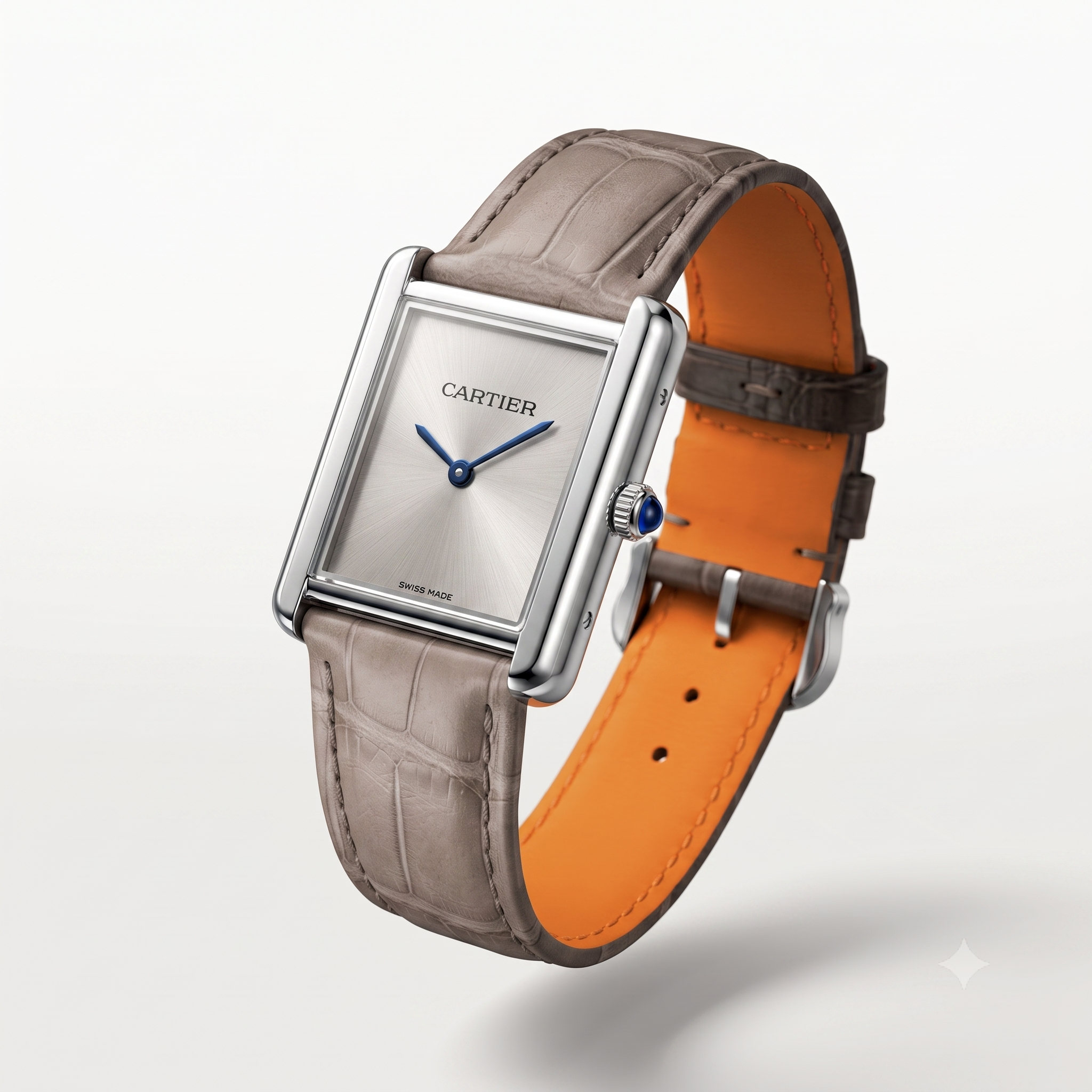 Cartier Tank Must Silver Dial Leather Strap Watch for Men & Women – Minimalist Luxury Dress Watch