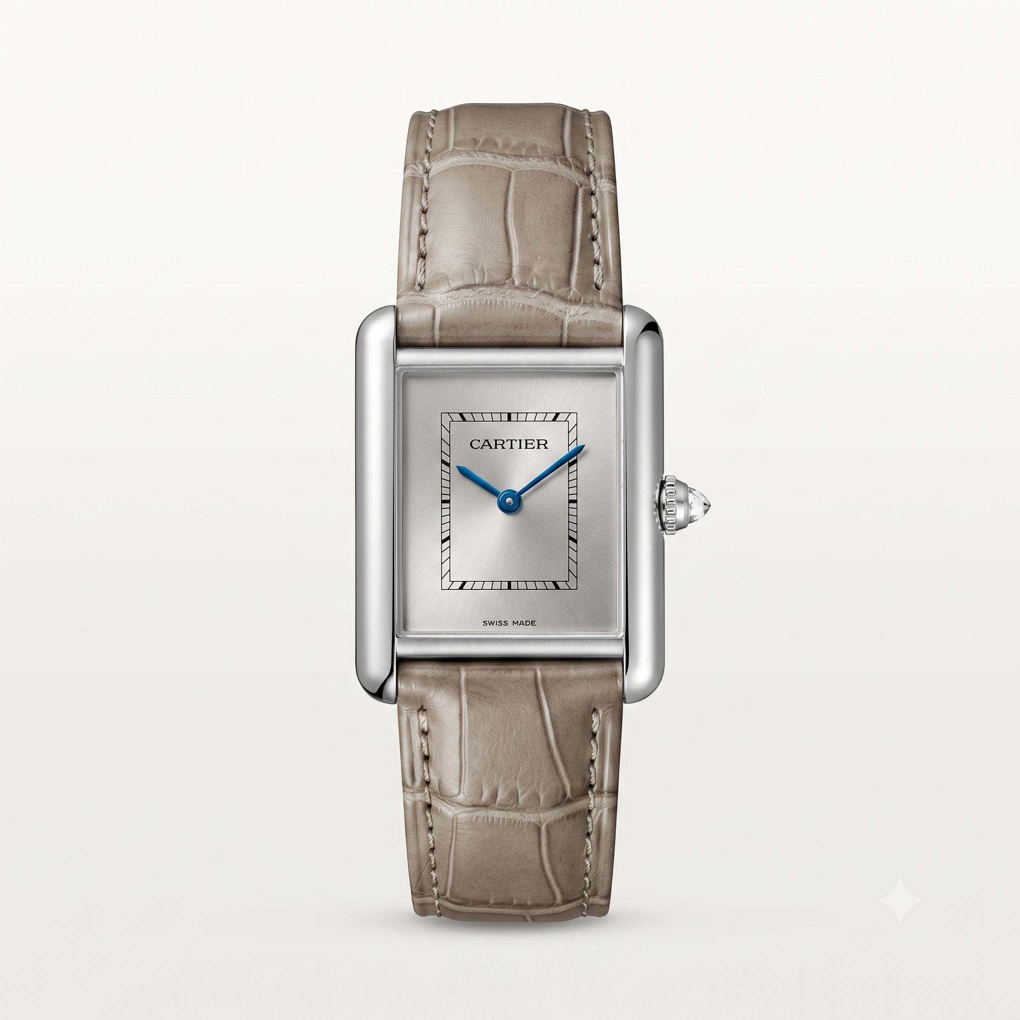 Cartier Tank Must Silver Dial Leather Strap Watch for Men & Women – Minimalist Luxury Dress Watch