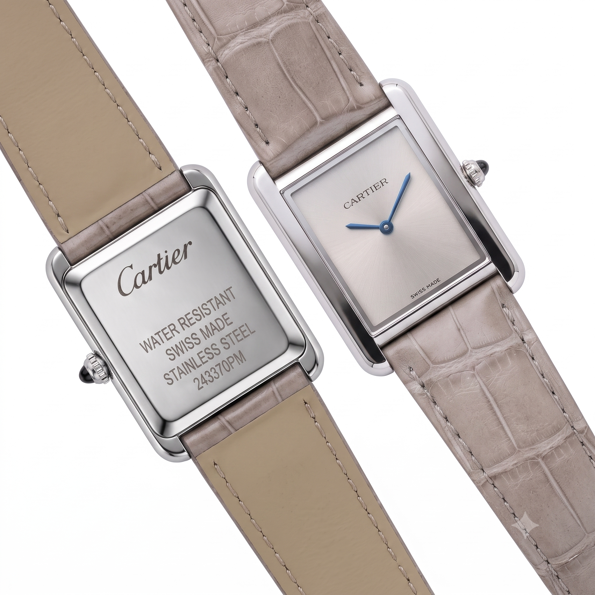 Cartier Tank Must Silver Dial Leather Strap Watch for Men & Women – Minimalist Luxury Dress Watch