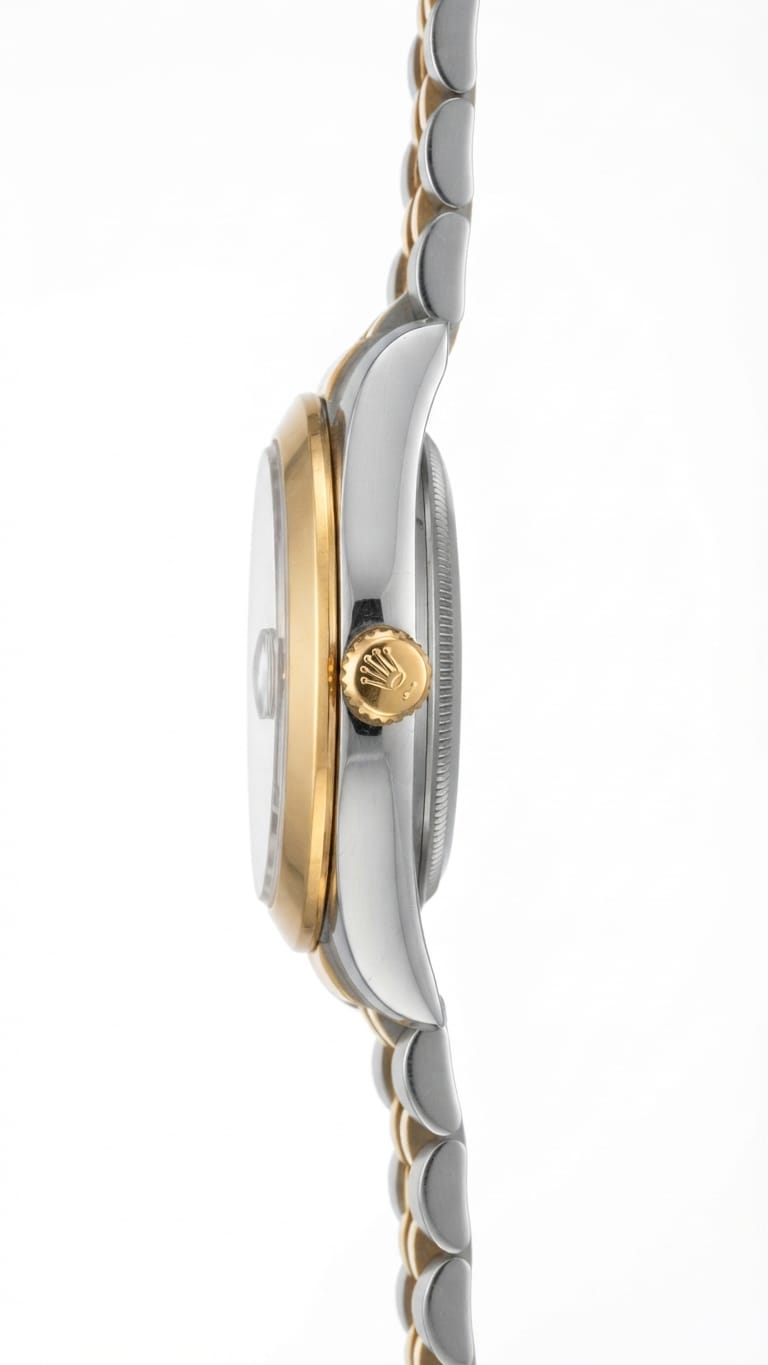 Rolex Style Two-Tone Datejust Stainless Steel Watch – Silver Dial