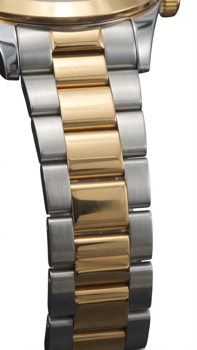 Rolex Style Two-Tone Datejust Stainless Steel Watch – Silver Dial