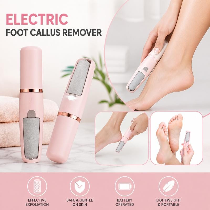 Electric Foot File Callus Remover

Rechargeable Foot Grinder with 2 Roller Heads, 2 Speeds & LED Light | Dead Skin Remover for Feet