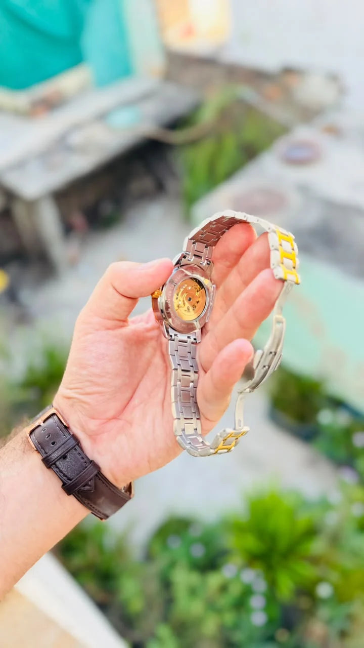 Veadons Automatic Skeleton Mechanical Water proof Watch for Men